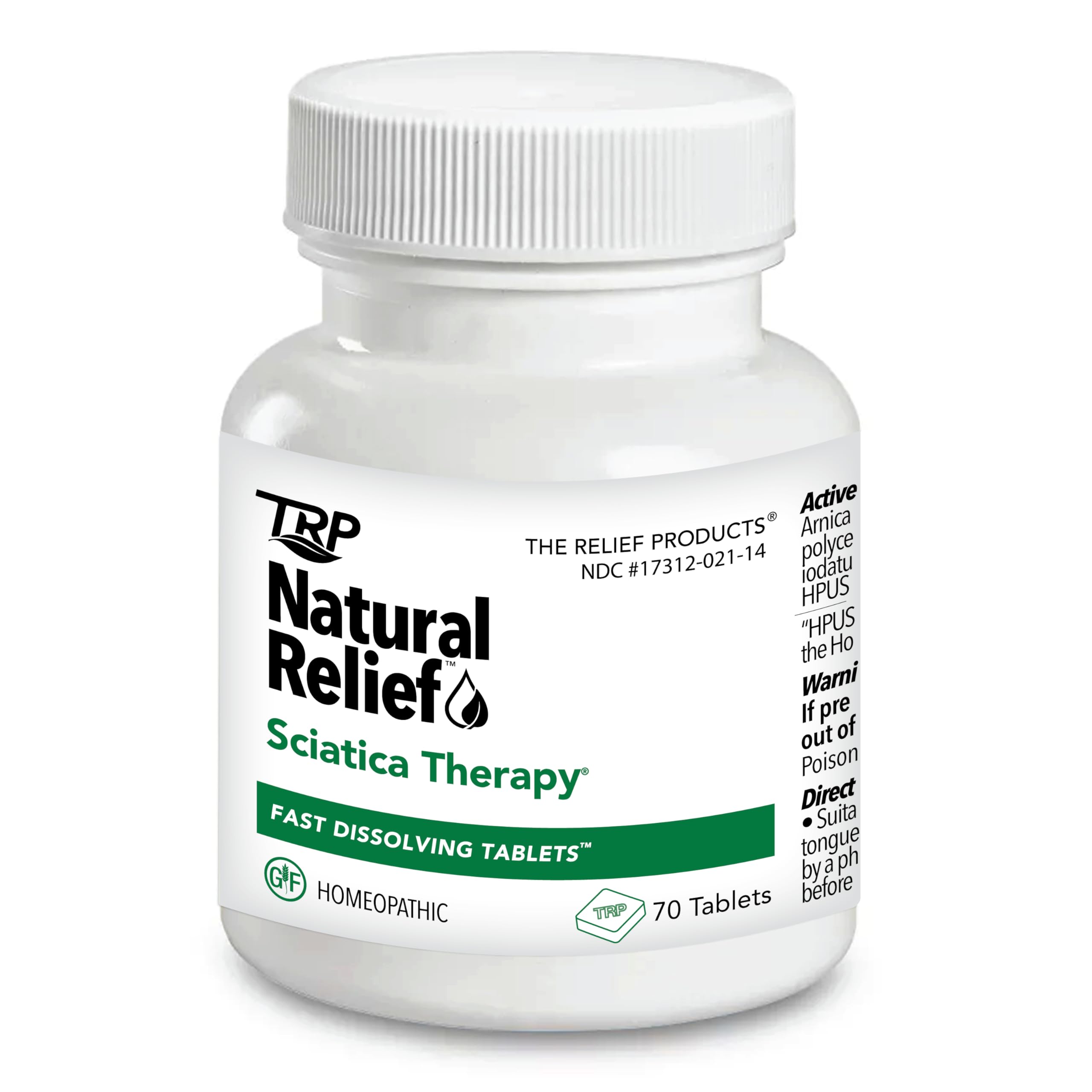 TRP The Relief Products multi-symptom support in a 70-count bottle.