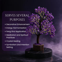 Trrystals chakra-balancing tree supports reflective spaces and spiritual focus.