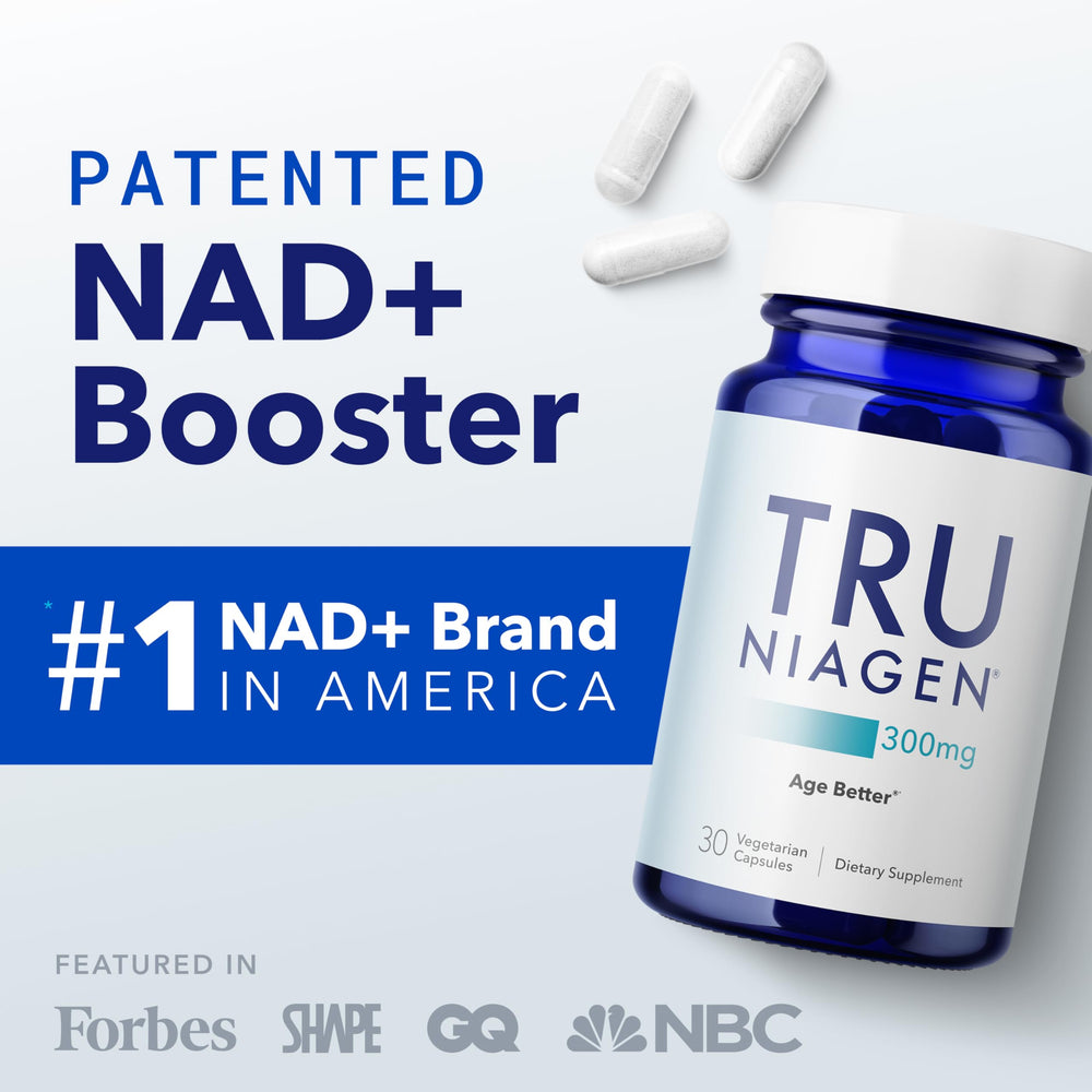 Serving instructions for TRU NIAGEN beside the bottle: 1 capsule daily