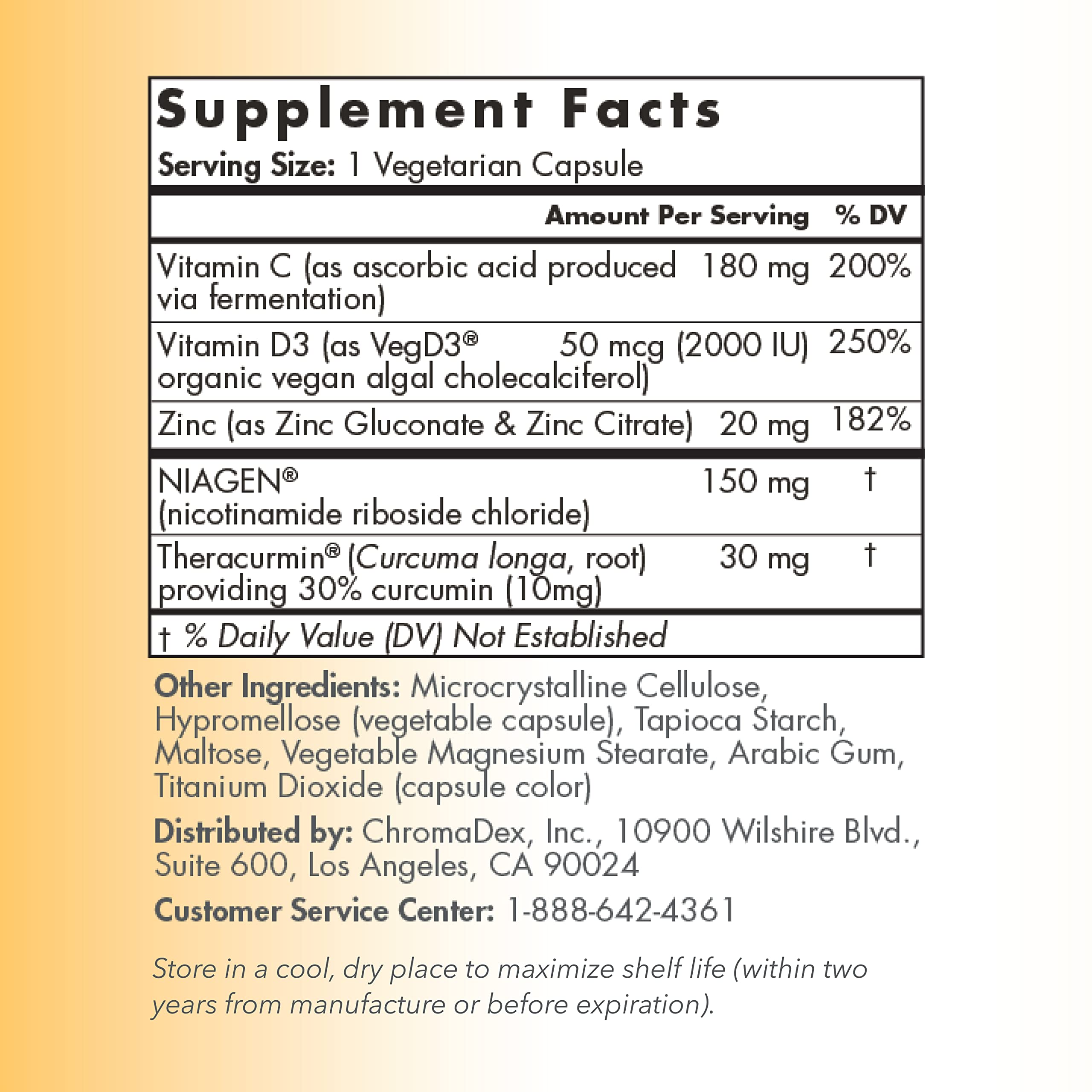 TRU NIAGEN Immune Theracurmin curcumin for enhanced absorption
