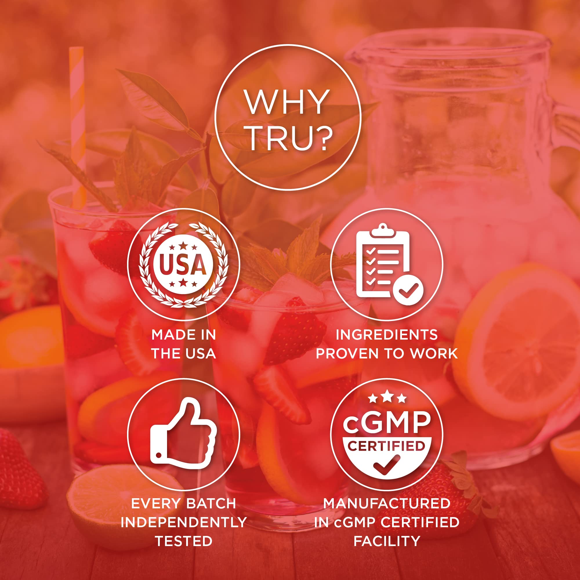 TRU Supplements Energy no artificial colors icon signals clean ingredients