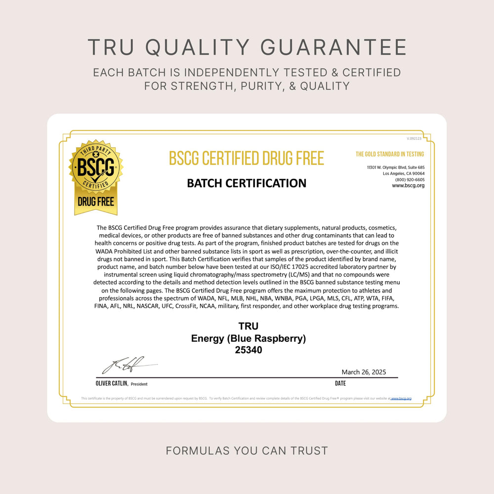 TRU Supplements Energy training focus icon implies steady energy during workouts