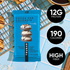 Nutrition label highlights 12g protein and 12g fiber.