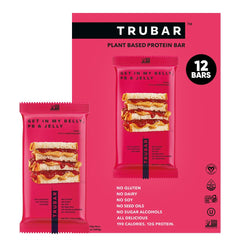 TRUBAR Get In My Belly PB & Jelly bar, front view, a tasty plant-based snack option.
