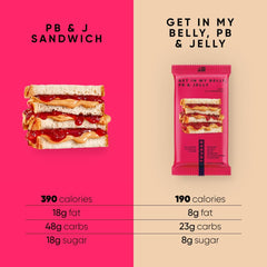 TRUBAR Get In My Belly PB & Jelly bar, ingredients close-up shows simple, pronounceable components.