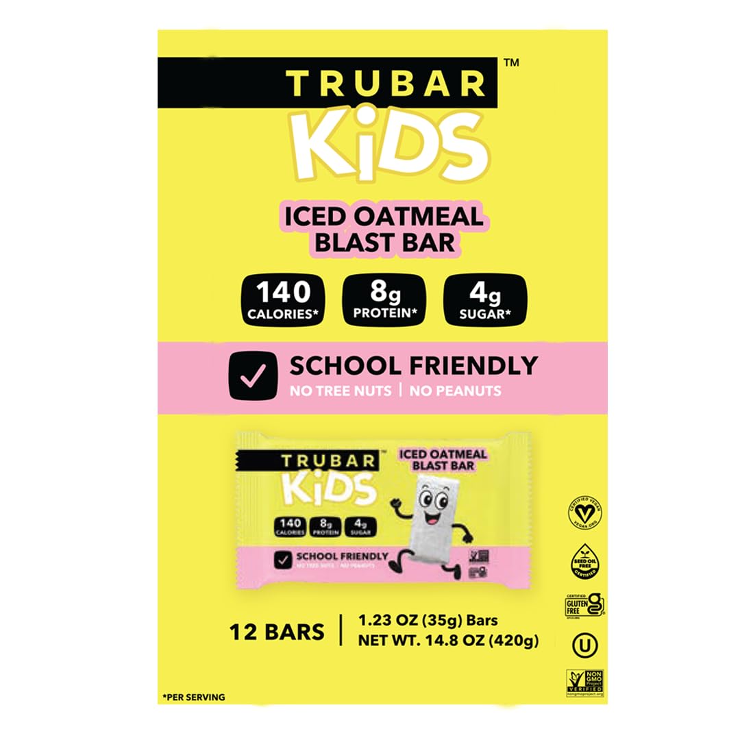 TRUBAR Kids Protein Bars lunchbox ready for school and travel.