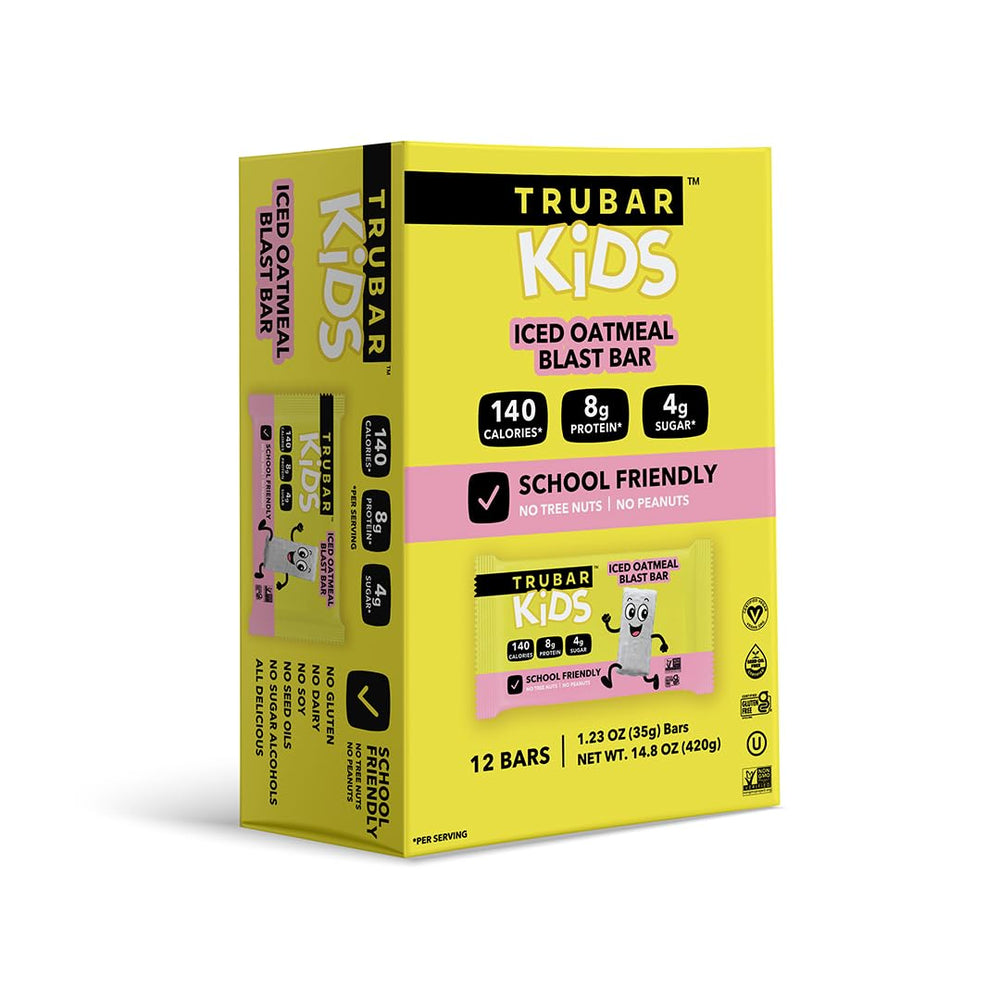 Ingredient highlights: plant-based protein and simple components in TRUBAR bars.