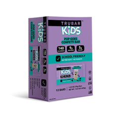 TRUBAR Kids Pop Goes Confetti cross-section, plant-based 9g protein.