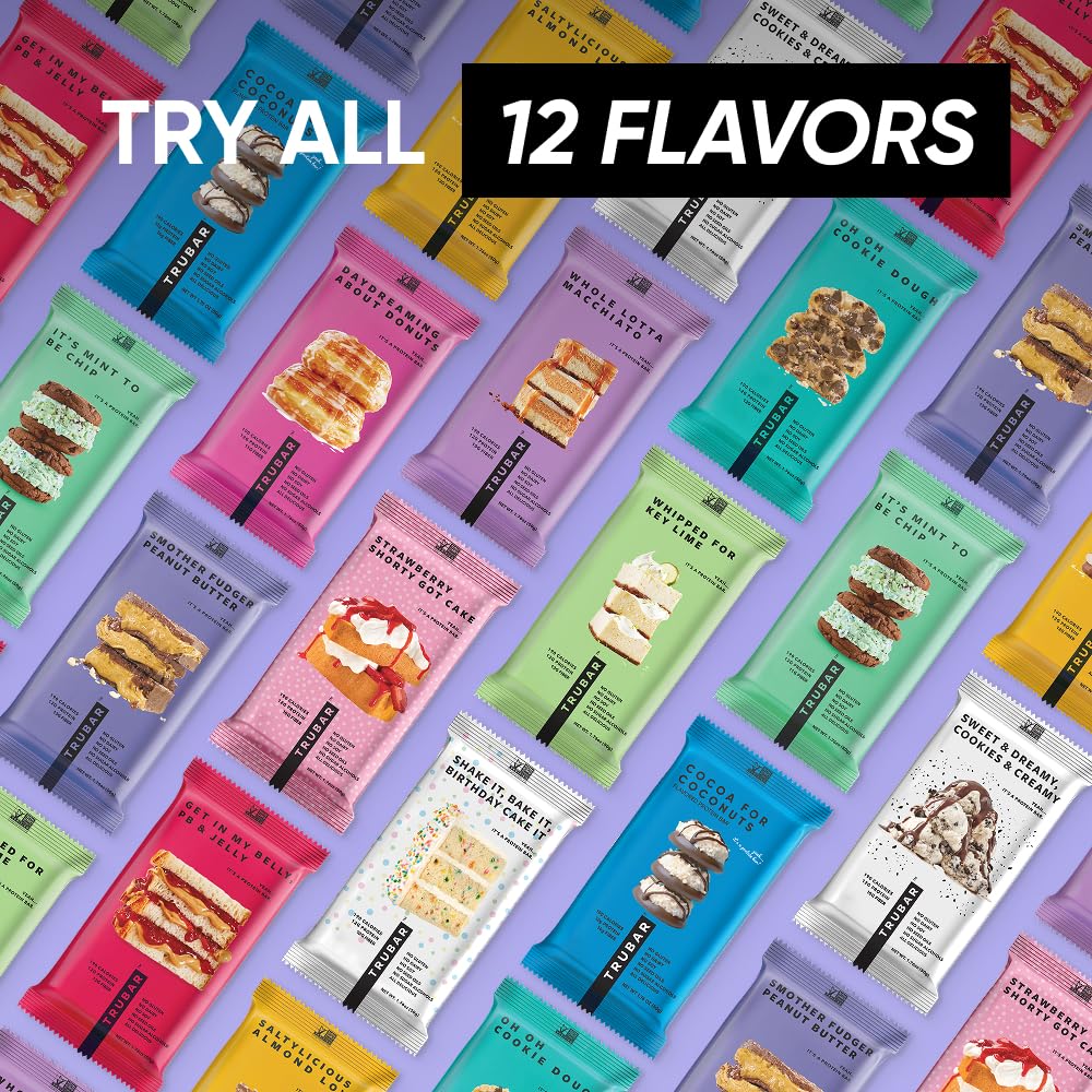 TRUBAR macchiato-bar nutrition panel showing 12g protein and 12g fiber