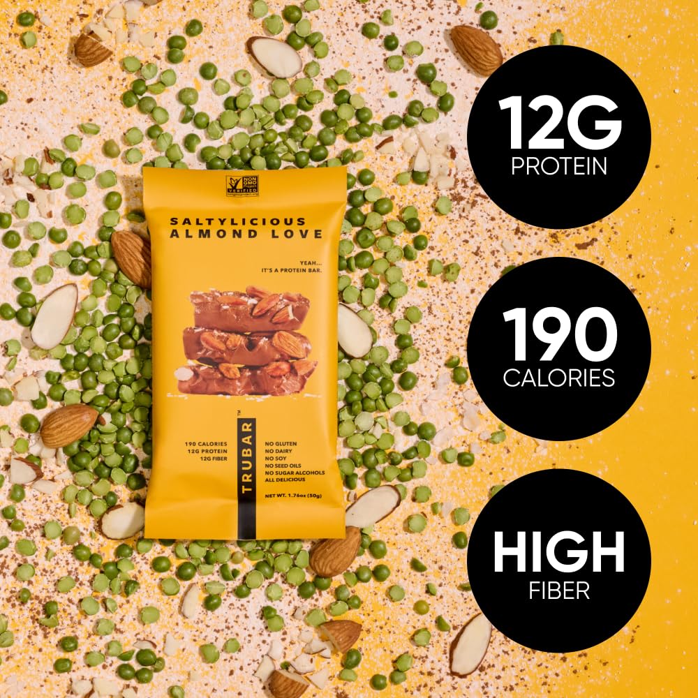 TRUBAR Saltylicious Almond Love bar served as a quick breakfast option