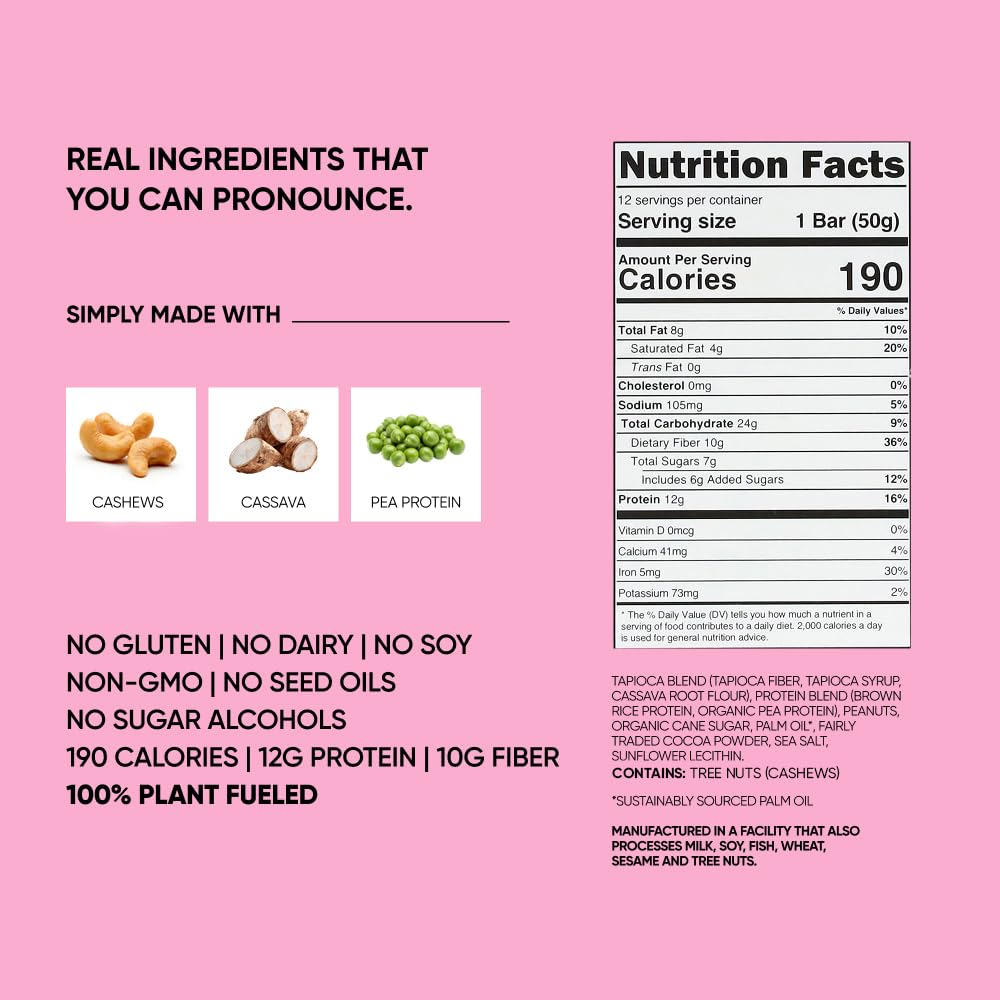 TRUBAR Strawberry Shorty Got Cake bar ingredients close-up, simple pronounceable ingredients.