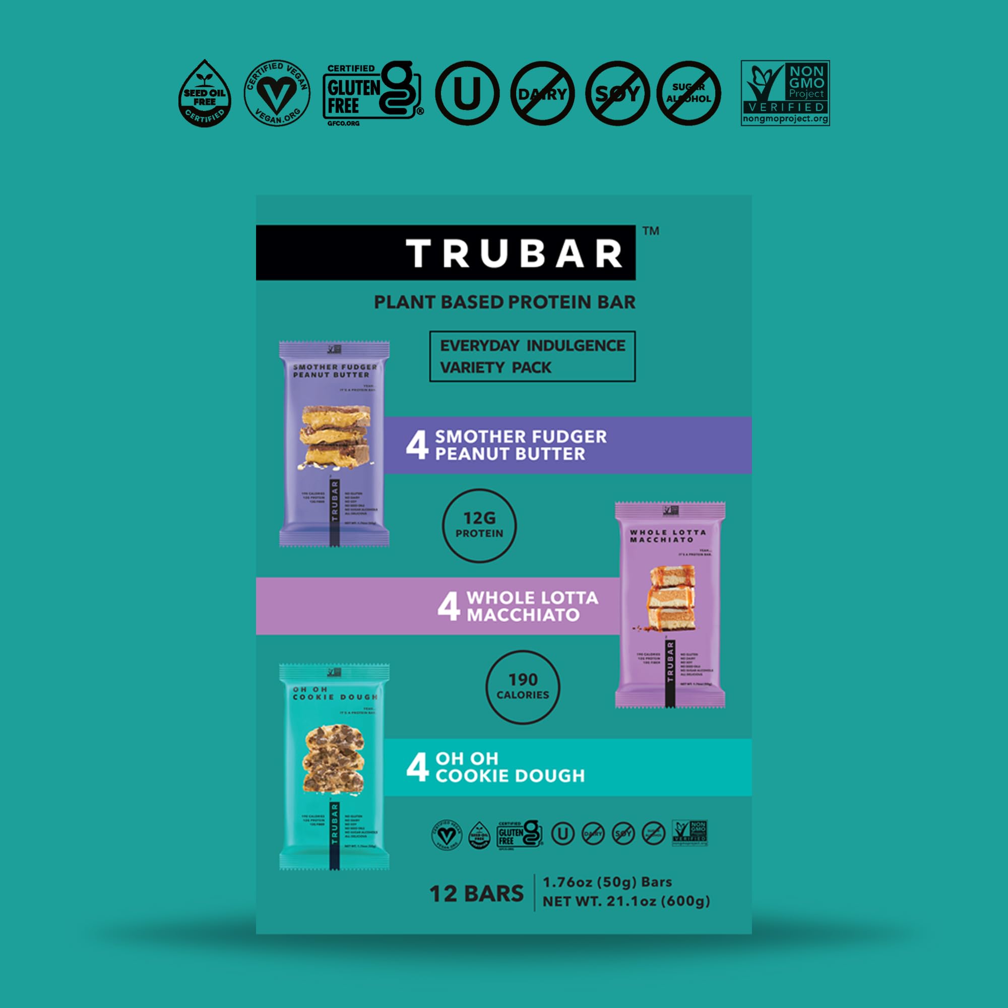 TRUBAR Variety Pack front view highlights three flavors.
