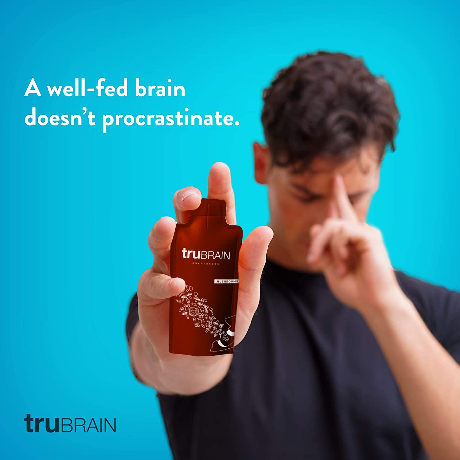 TruBrain Drink on a desk with a focused user during work or study