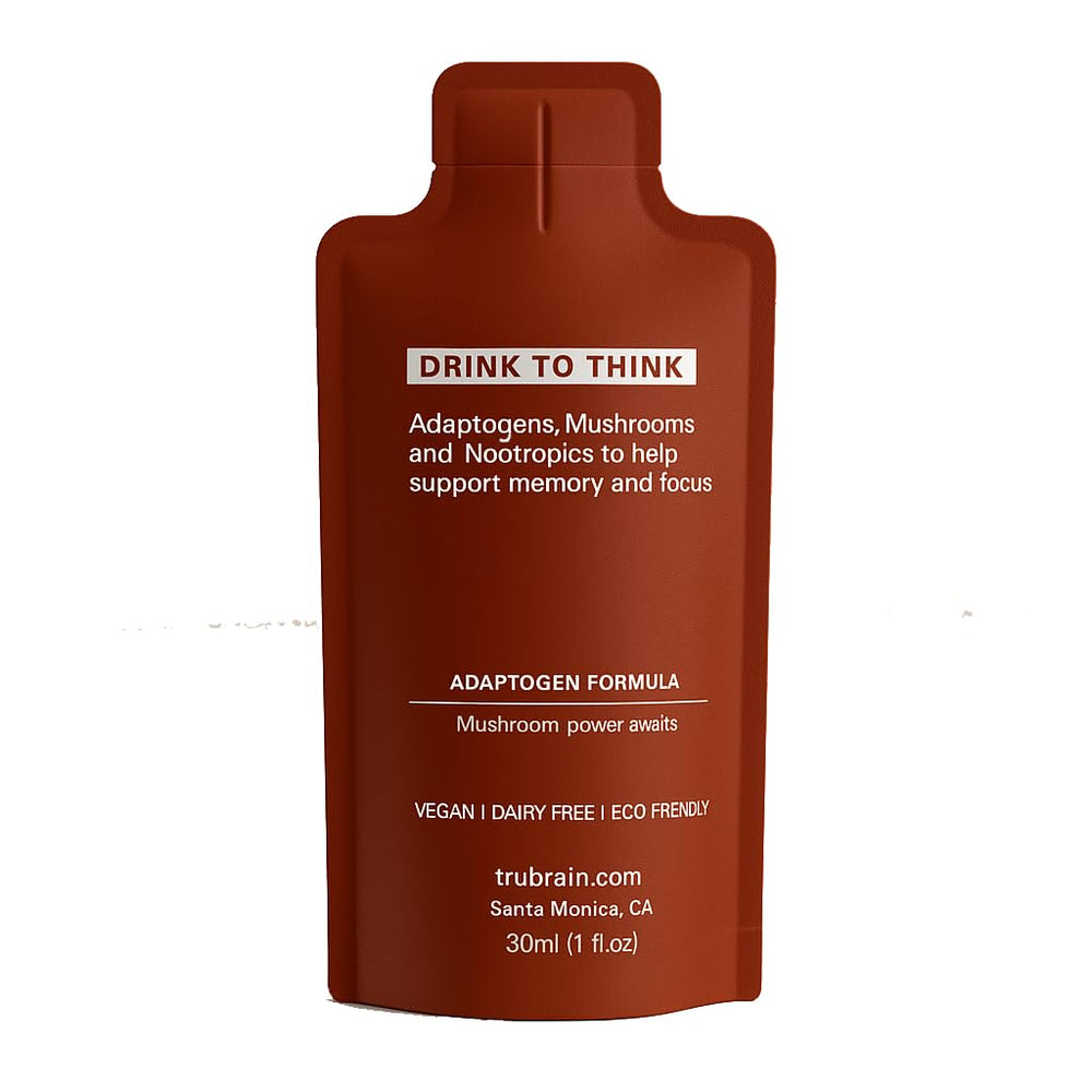 TruBrain Drink Lions Mane close-up emphasizing memory-supporting ingredients