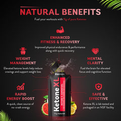 TruBrain Ketone XL Shot lemonade being poured for quick energy support.
