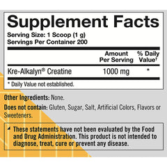 True Athlete Kre Alkalyn Powder jar shows unflavored formula for versatile training.