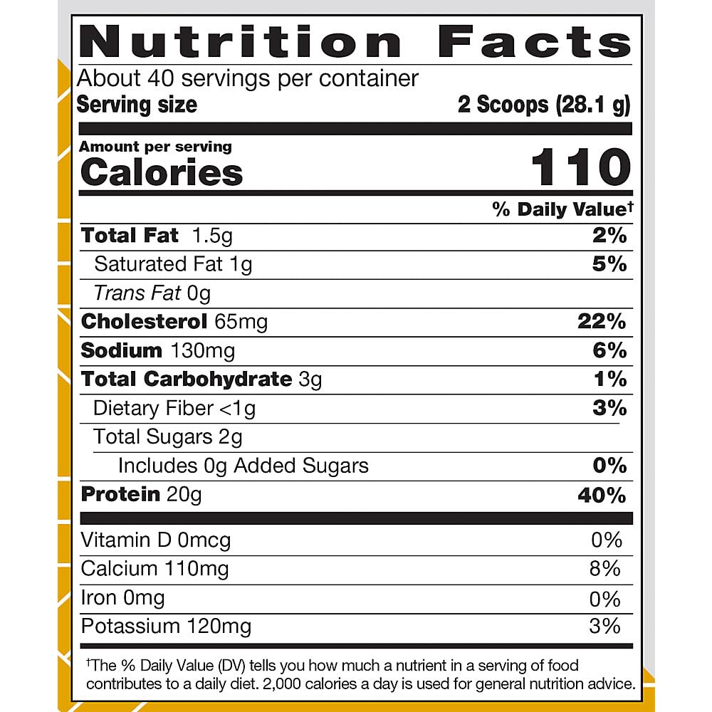 True Athlete whey vanilla scoop measuring 20 g protein per serving