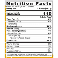 True Athlete whey vanilla scoop measuring 20 g protein per serving