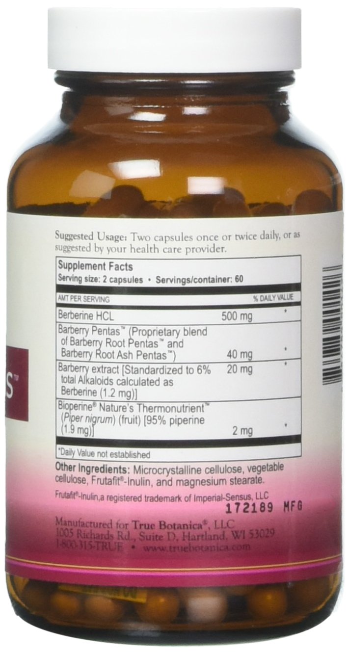 True Botanica Berberine Plus capsules displayed in a vial for daily wellness.