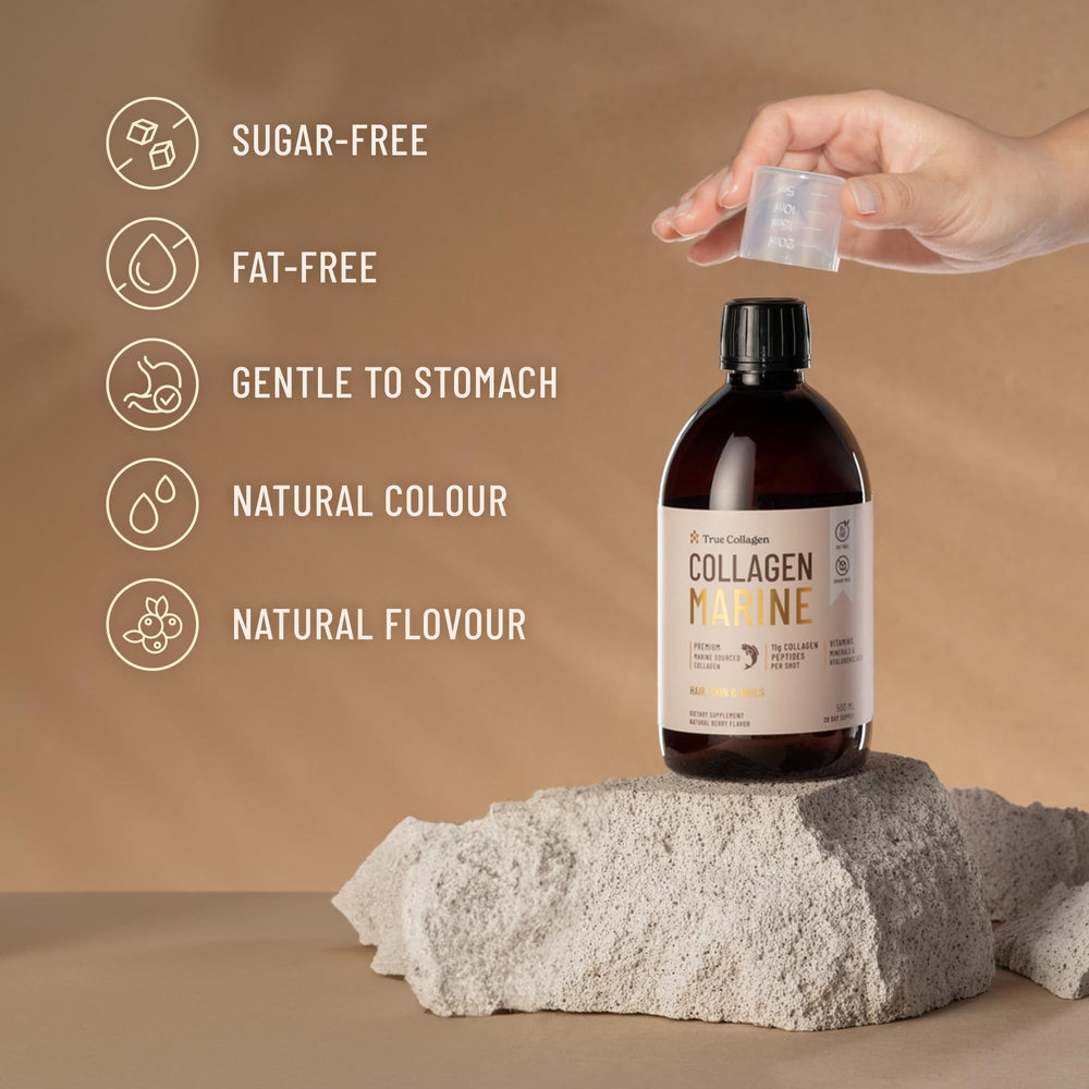 True Collagen Marine daily 25ml dose demonstrated for measurement