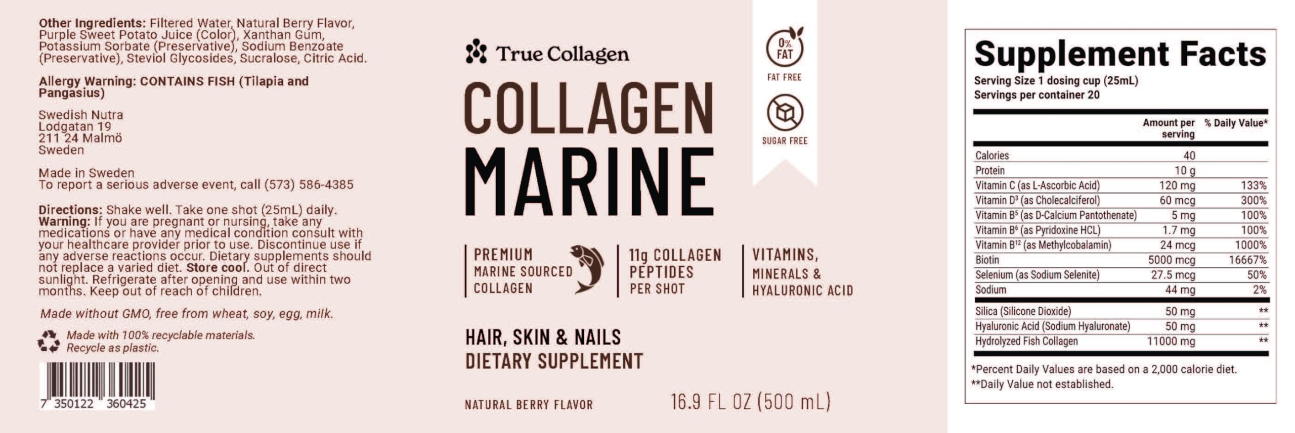 True Collagen Marine halal-certified label confirms trusted supplement