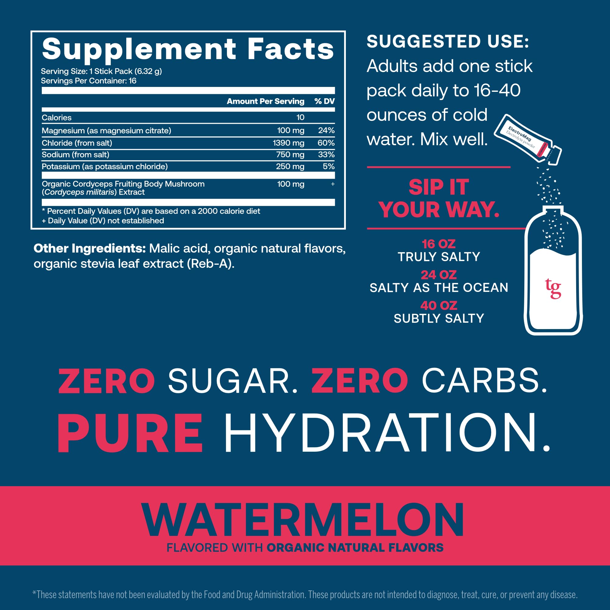 True Grace ElectroMag watermelon stick pack easy hydration on the move