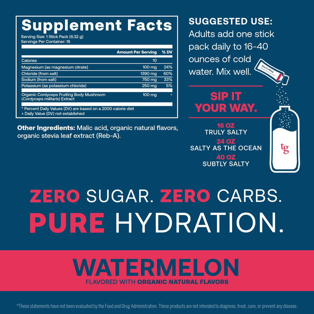 True Grace ElectroMag watermelon stick pack easy hydration on the move