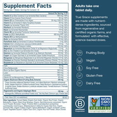 True Grace fermented minerals capsule bottle highlights chelated minerals for absorption.