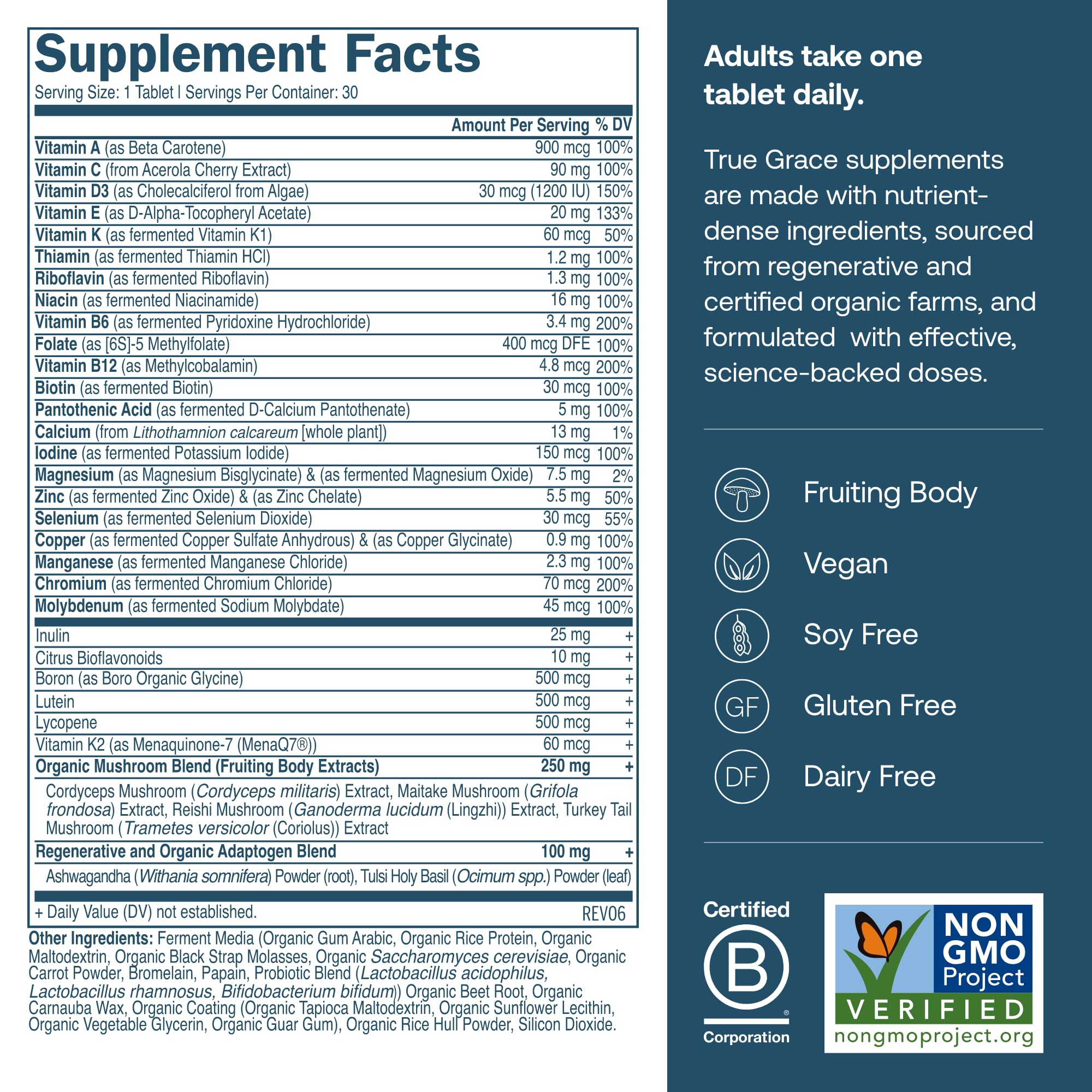Closeup of True Grace fermented minerals showing chelated minerals for absorption and wellness.