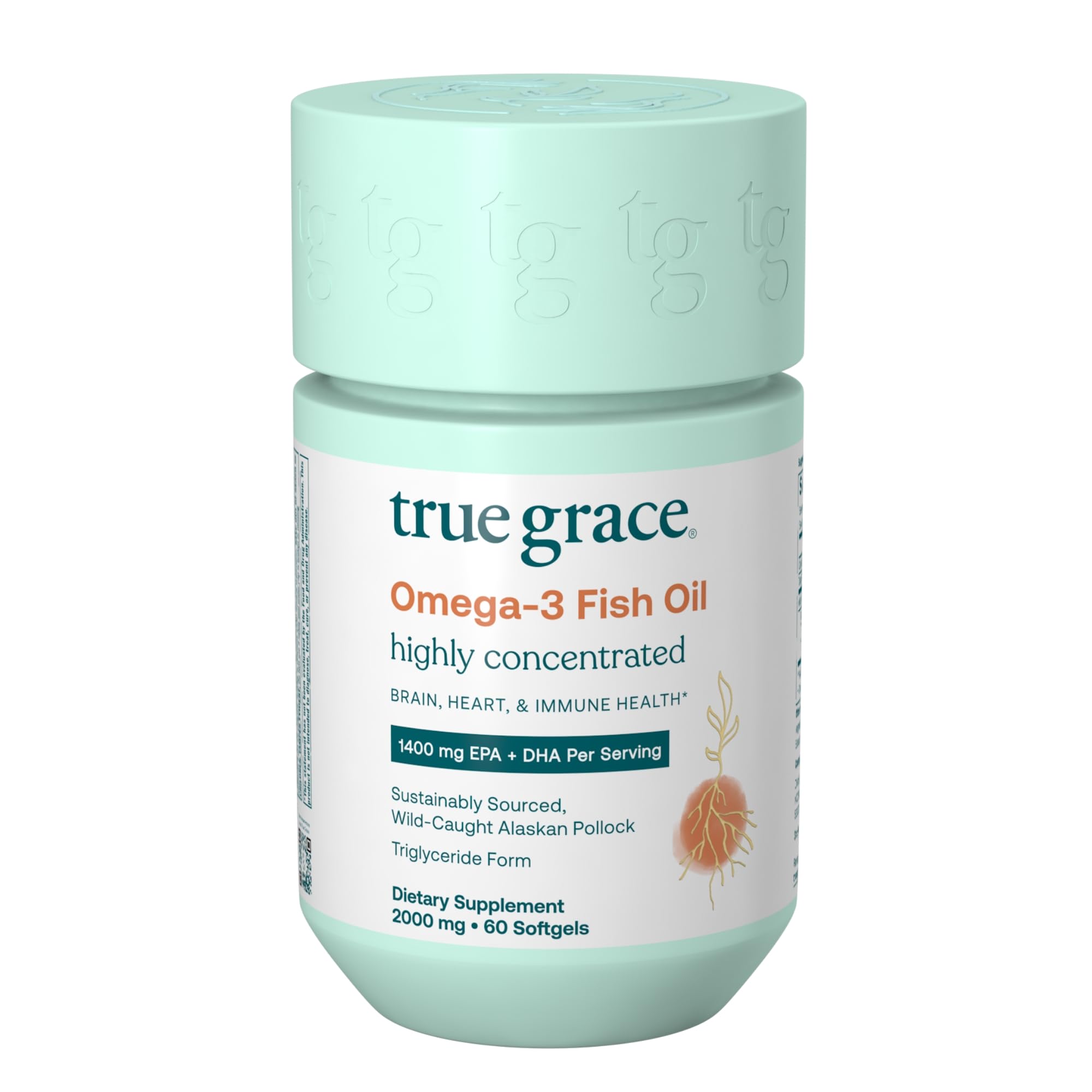 True Grace Omega-3 bottle front highlighting premium packaging for daily wellness