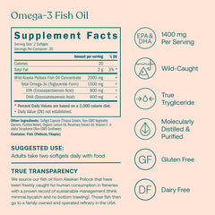 True Grace Omega-3 softgels pour image illustrates easy daily intake.