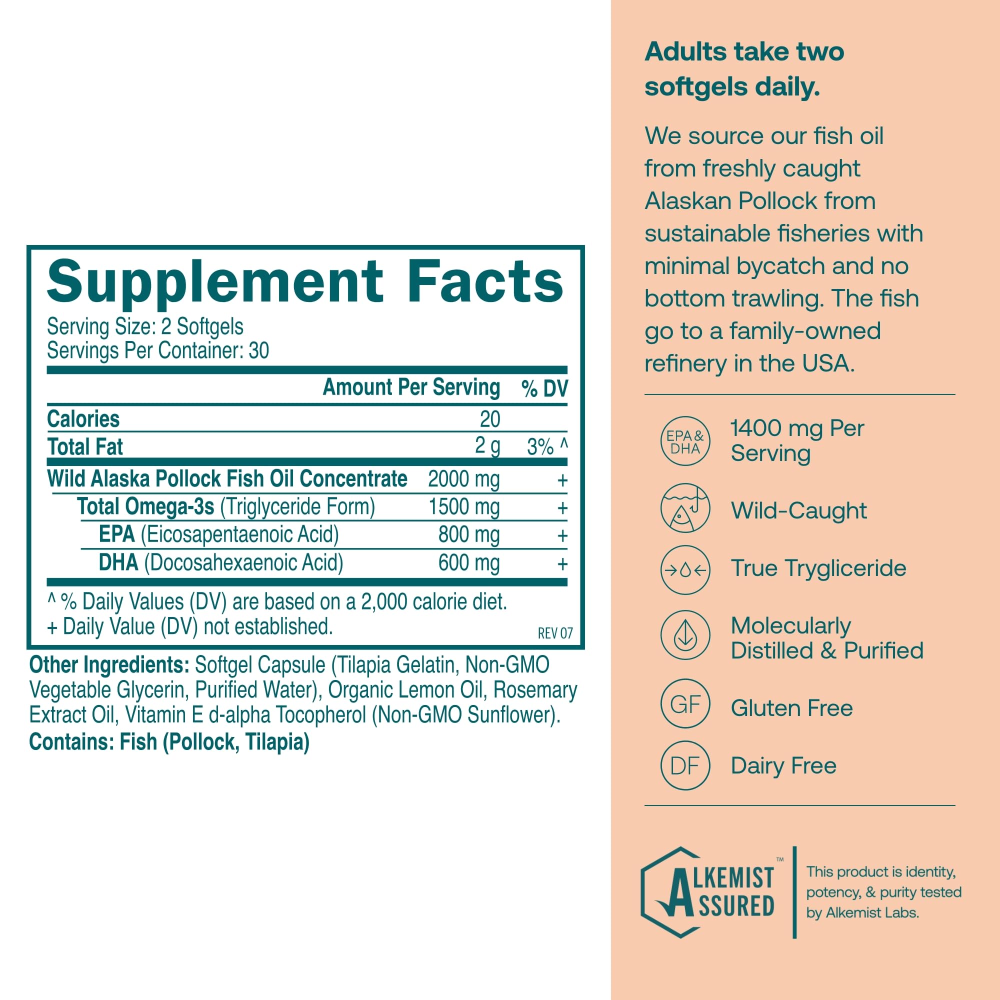 Close-up of True Grace Omega-3 softgels for easy daily dosing
