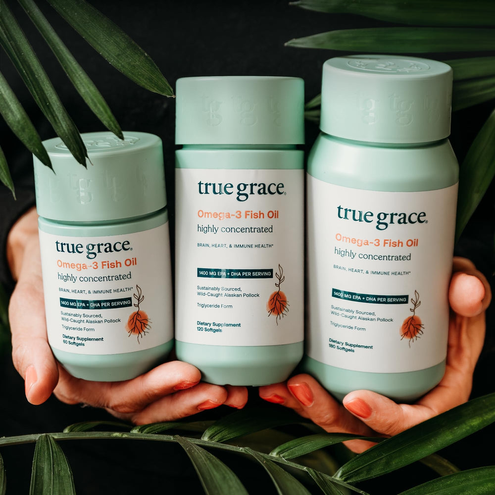 True Grace Omega-3 sustainability note with ReSea Project impact