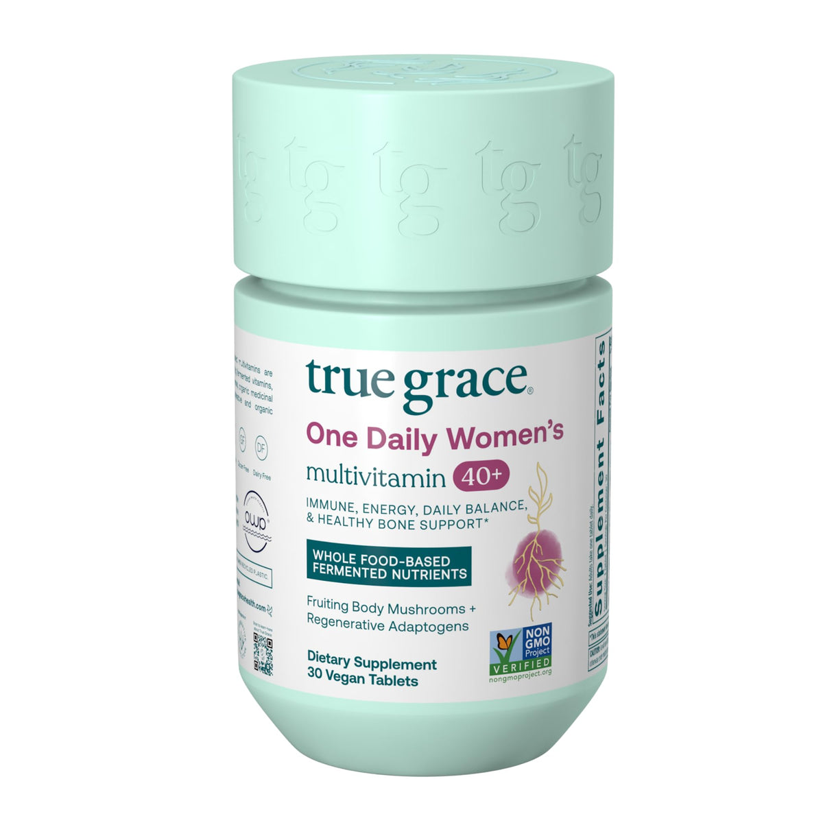 True Grace One Daily bottle closeup for daily wellness and routine