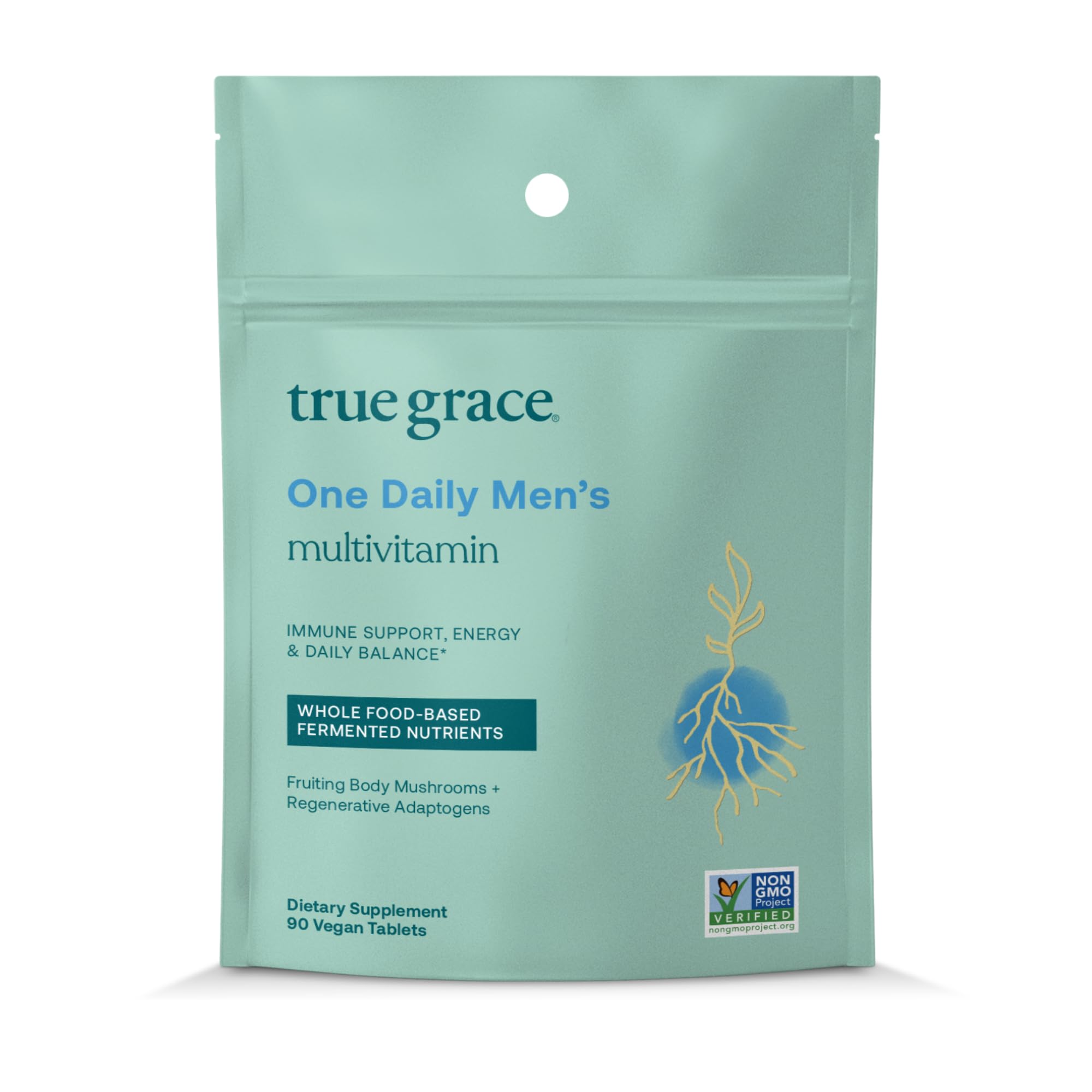 True Grace One Daily bottle front, vegan multivitamin for daily wellness and lifestyle support