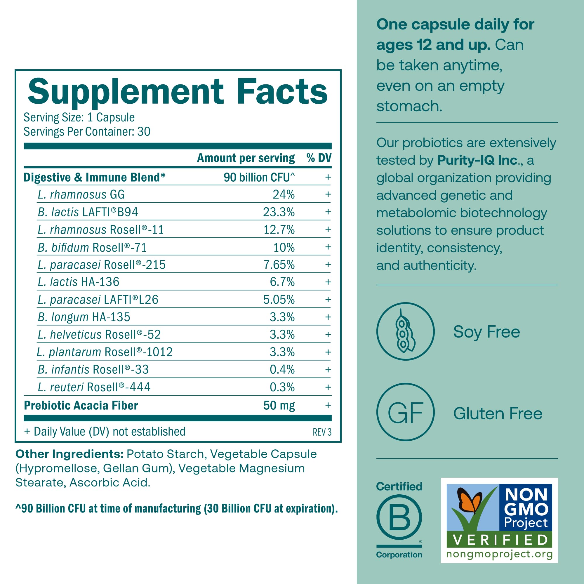 True Grace One Daily Probiotic capsules ready for daily digestive support.