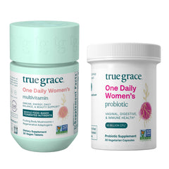 True Grace One Daily Women’s Multivitamin bottle showing a nutrient-dense formula for daily wellness