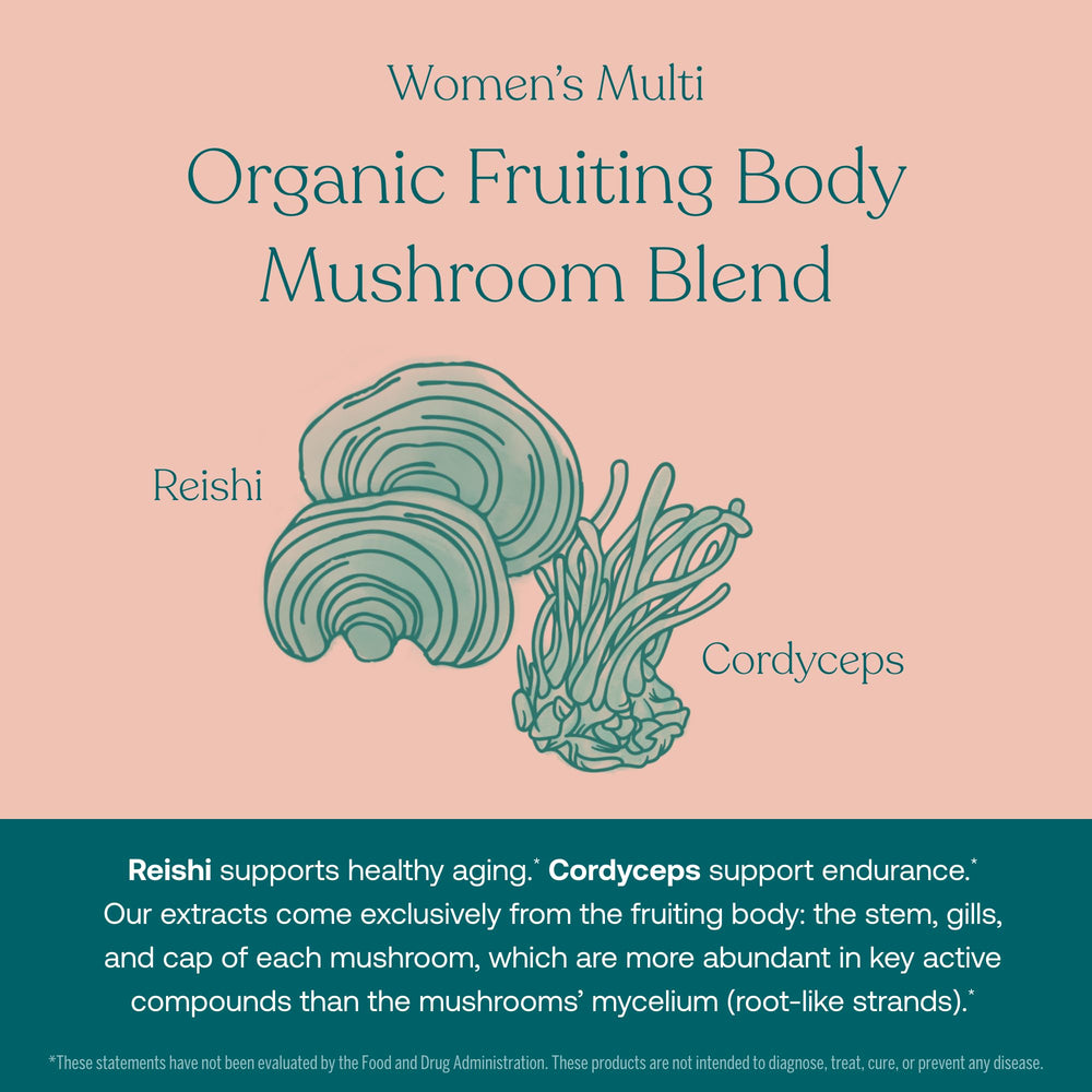 True Grace organic mushroom blend close-up for vitality and immune support.