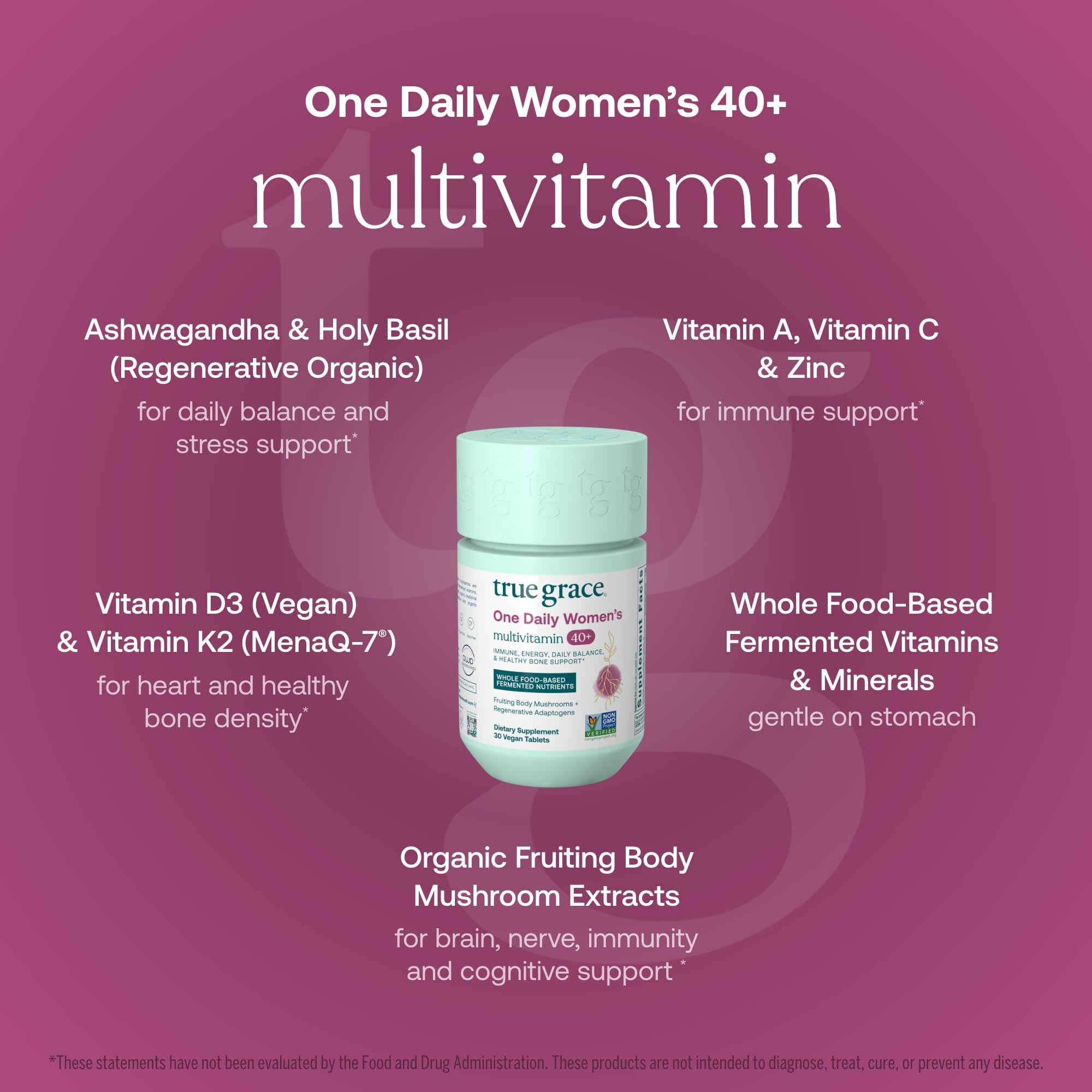 True Grace organic mushroom blend capsules shown together