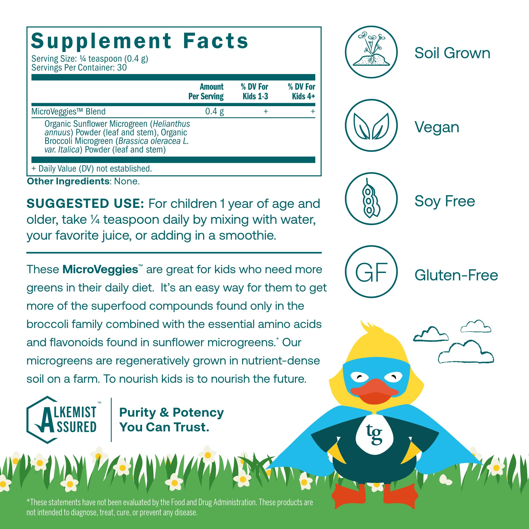 The True Grace True Littles MicroVeggies measure-dispense spoon makes child-friendly servings simple.