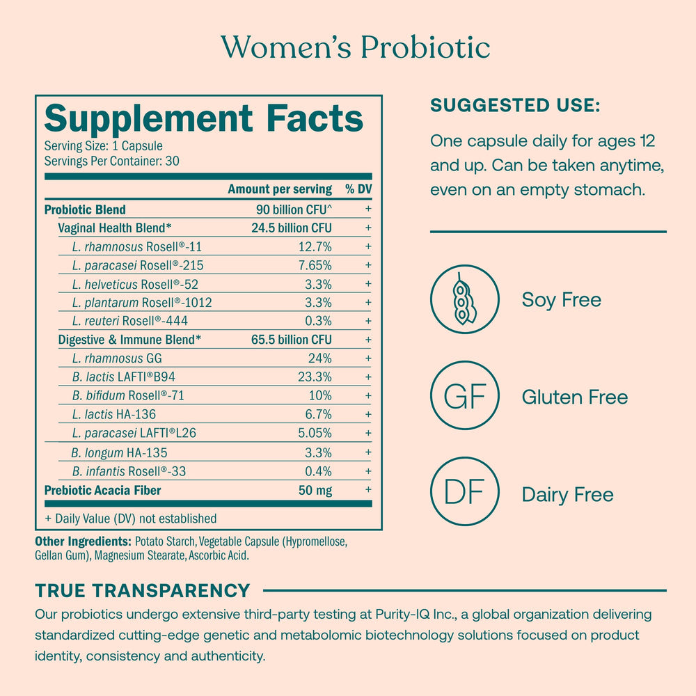 True Grace Women’s Probiotic capsules for digestion and immune balance