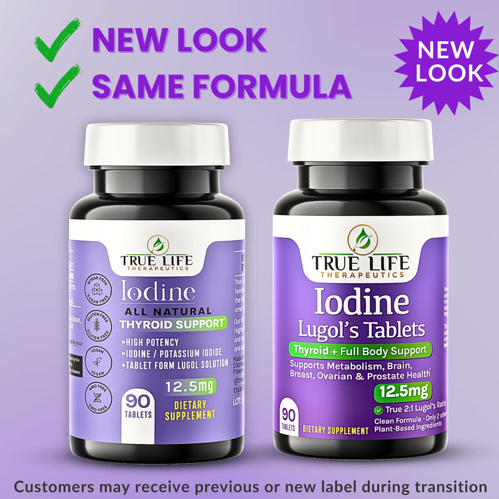 Blister pack of True Life Therapeutics Lugol's iodine tablets for convenient dosing.