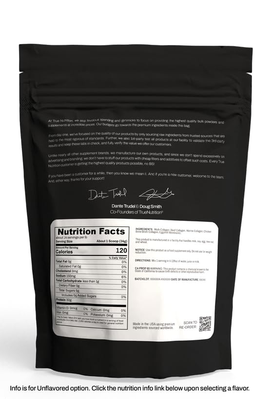 True Nutrition Multi-Collagen Powder scoop-dispense, easily blends into coffee or smoothies.
