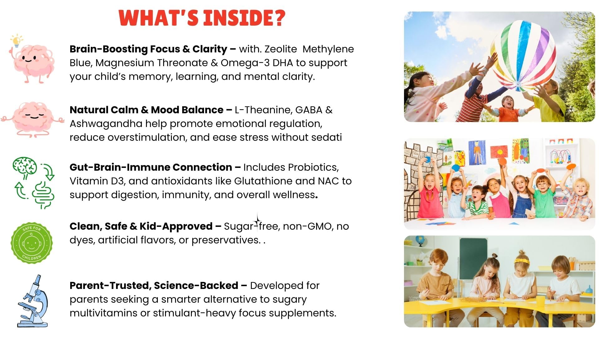 BrightMinds gummies close-up showing blueberry flavor for kid friendly wellness