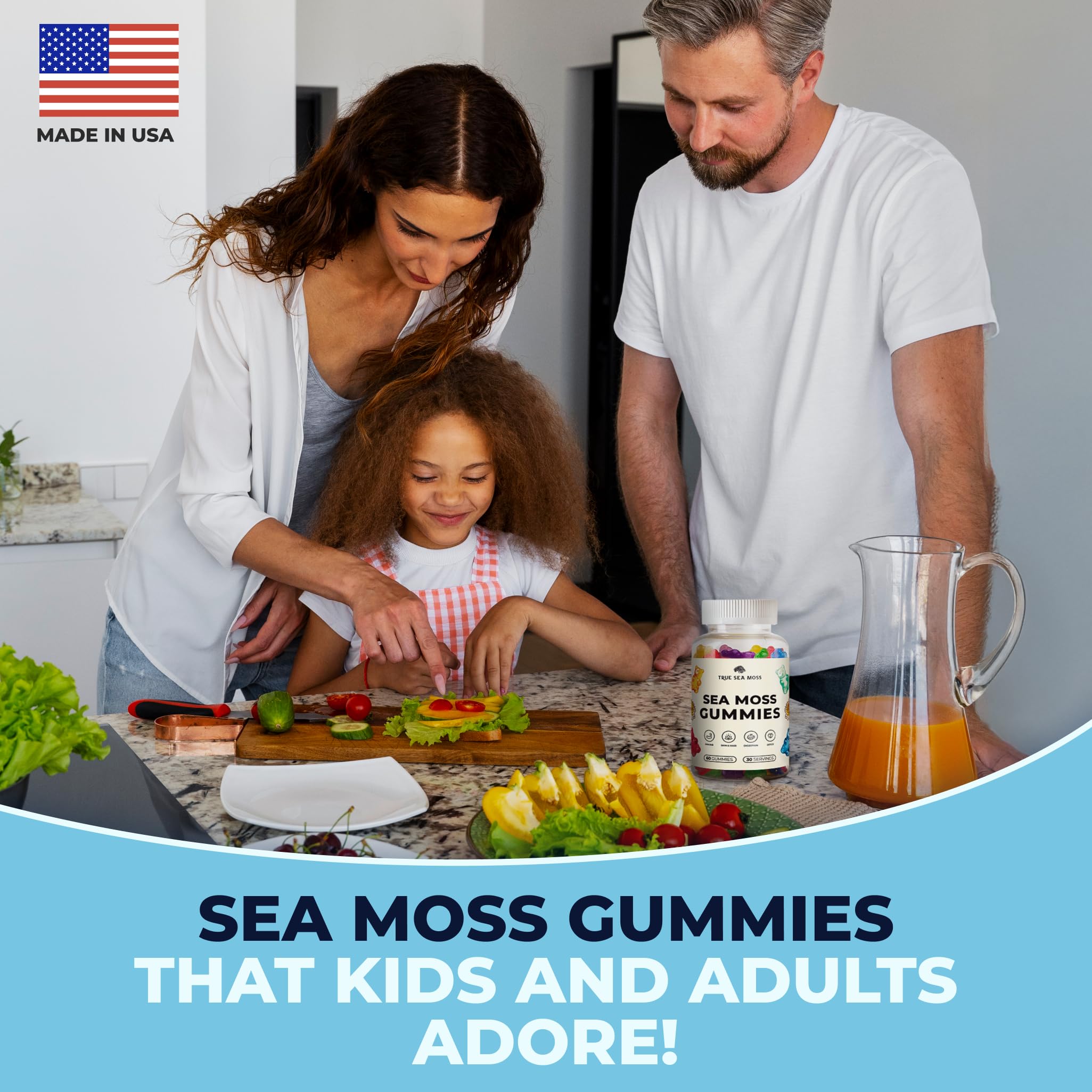 Two gummies serving demonstrates simple daily intake with TrueSeaMoss.