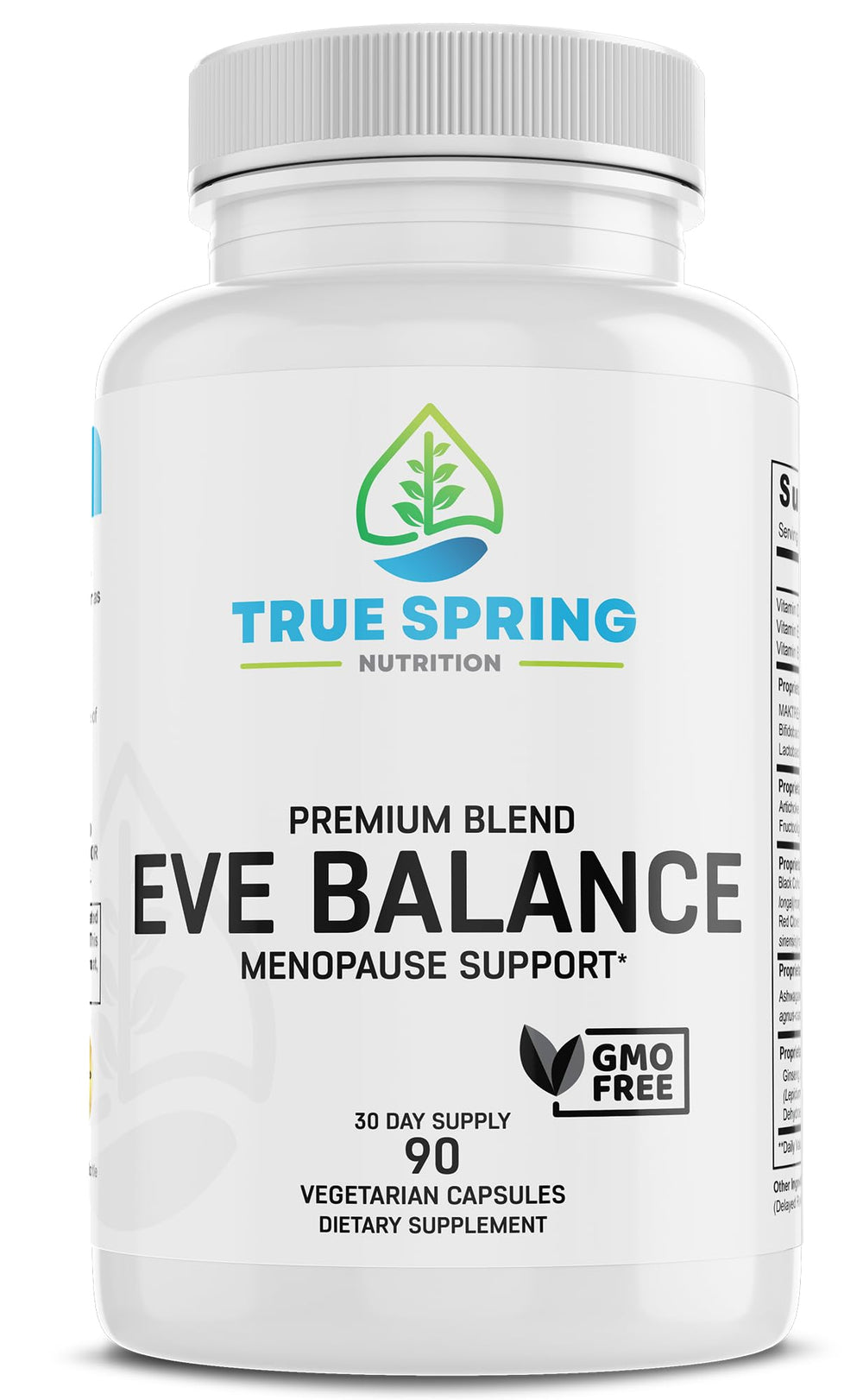 True Spring Nutrition Eve Balance bottle for comprehensive menopause support