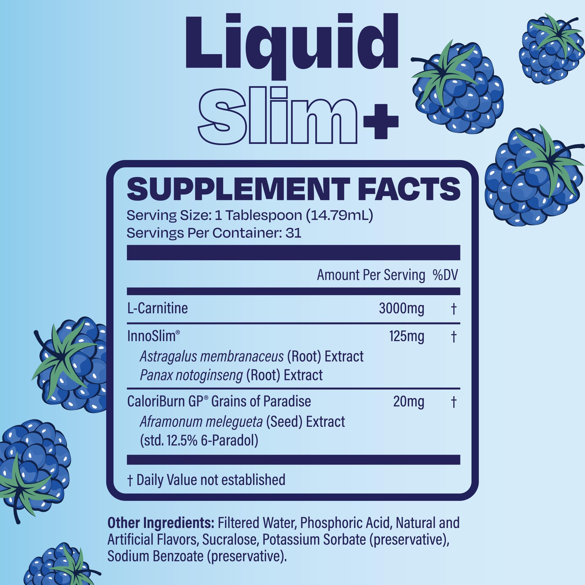 True Theory Liquid Slim blue razz pour shot ready for quick consumption before workouts.