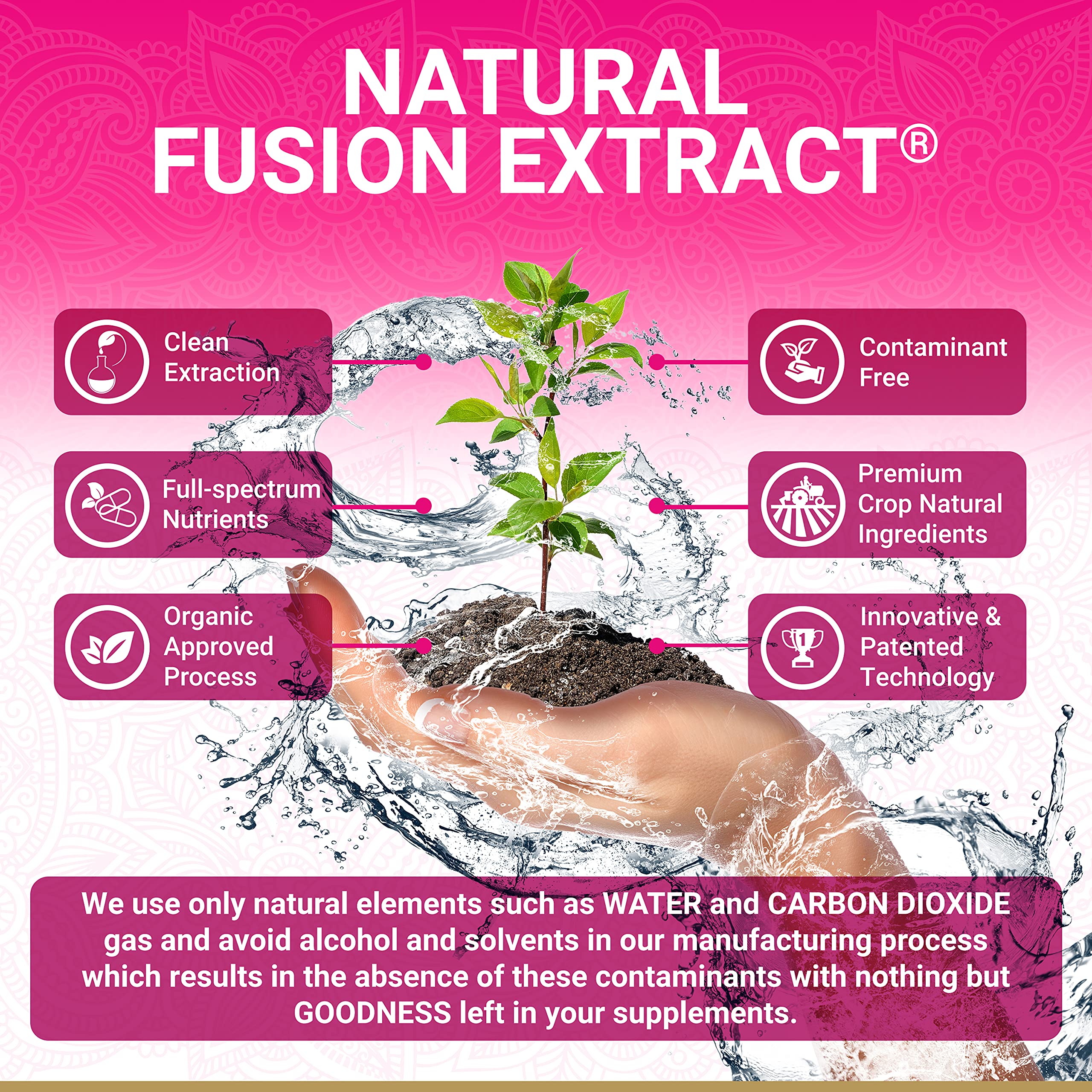 Close-up of MenoHarmony capsules highlighting plant-based ingredients.
