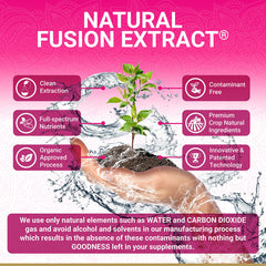 Close-up of MenoHarmony capsules highlighting plant-based ingredients.