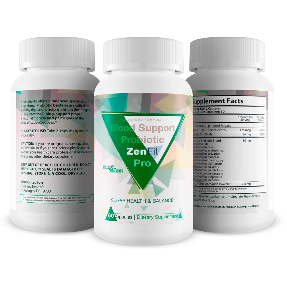Blood balance capsules close-up highlighting 40 Billion CFUs per serving